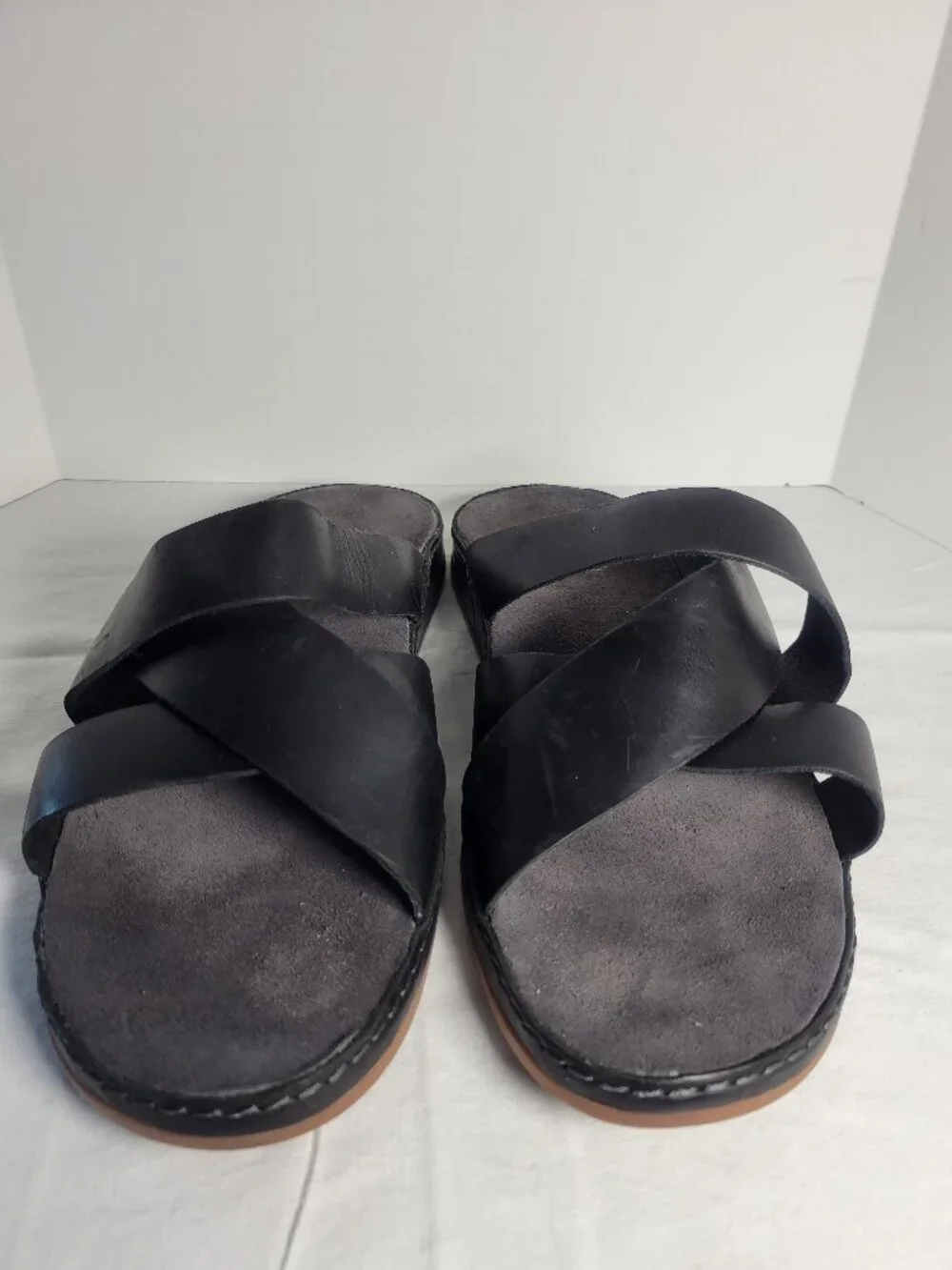 Chaco Wayfarer Black Leather Slide Sandals Women's 11 EU 42